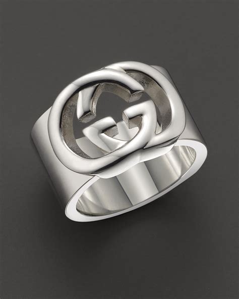 silver gucci britt ring|gucci interlocking rings.